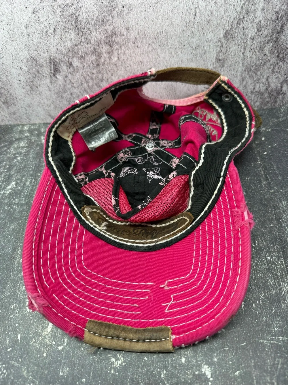 Vintage True Religion Distressed Embroidered Horseshoe Logo  Cap One Size